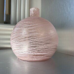 Vintage Pale Pink String Glass Vase, Mid-century modern